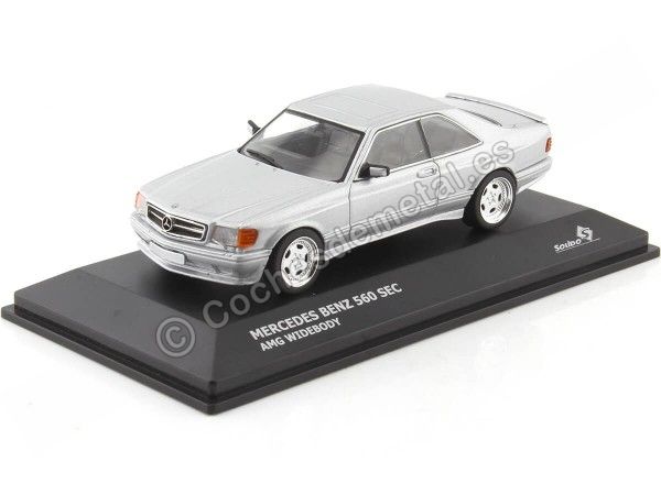 Cochesdemetal.es 1990 Mercedes-Benz 560 SEC AMG Widebody (C126) Gris Plata 1:43 Solido S4310903