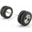 Cochesdemetal.es Set 2 Ruedas Dobles Treaseras Cromadas con Eje para Camión 1:18 Road Kings RK18A010