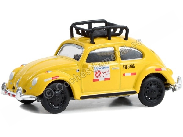 Cochesdemetal.es 1966 Classic Volkswagen VW Beetle Taxi Lima Peru "Club Vee-Dub Series 16" 1:64 Greenlight 36070F