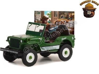 Cochesdemetal.es 1945 Willys MB Jeep "Smokey Bear Series 2" 1:64 Greenlight 38040A