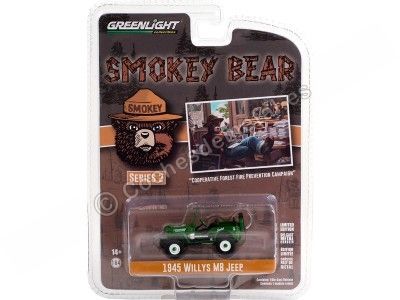 Cochesdemetal.es 1945 Willys MB Jeep "Smokey Bear Series 2" 1:64 Greenlight 38040A 2