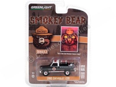 Cochesdemetal.es 1982 Chevrolet C20 Custom Deluxe "Smokey Bear Series 2" 1:64 Greenlight 38040C 2