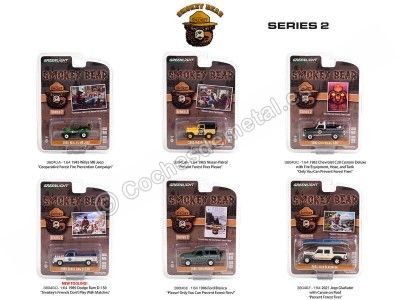 Cochesdemetal.es Lote de 6 Modelos "Smokey Bear Series 2" 1:64 Greenlight 38040 2