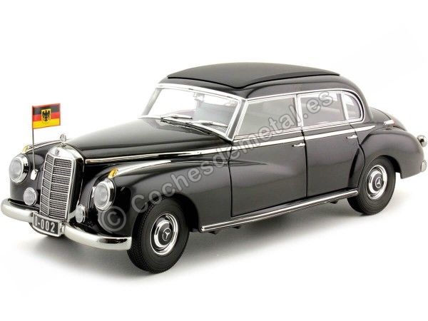 Cochesdemetal.es 1955 Mercedes-Benz TYPE 300 W186 Limousine "Konrad Adenauer" Negro 1:18 Norev HQ 183707