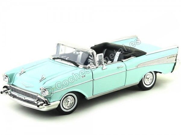 Cochesdemetal.es 1957 Chevrolet Bel Air Open Convertible Verde 1:18 Motor Max 73175