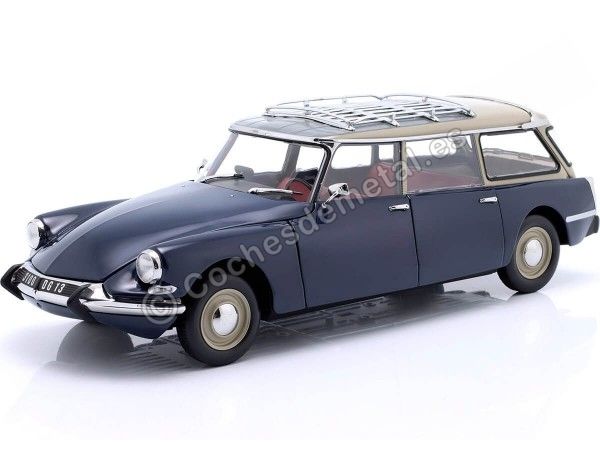 Cochesdemetal.es 1967 Citroen ID 19 Break Azul Oriente/Beige 1:18 Norev 181770