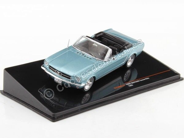 Cochesdemetal.es 1965 Ford Mustang Convertible Azul Claro Metalizado 1:43 IXO Models CLC506N.22