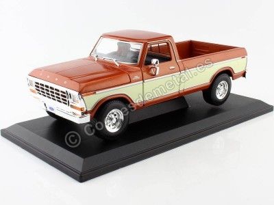 Cochesdemetal.es 1979 Ford F150 Pick-Up Bronce Metalizado/Blanco Crema 1:18 Maisto 31462