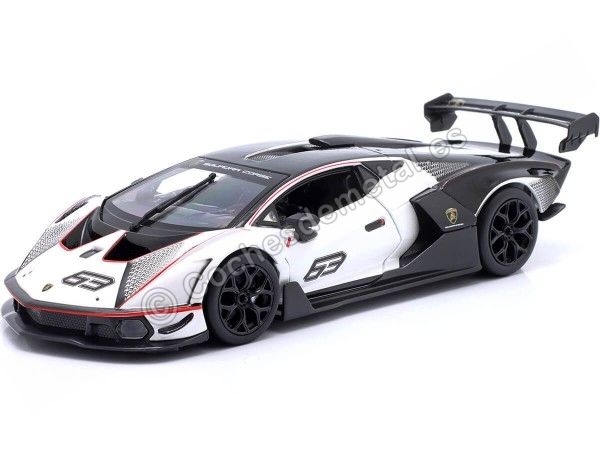 Cochesdemetal.es 2021 Lamborghini Essenza SCV12 Blanco/Negro 1:24 Bburago 18-28023