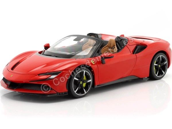 Cochesdemetal.es 2021 Ferrari SF90 Stradale Hybrid Spider Rojo 1:18 Bburago 16016