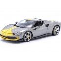 Cochesdemetal.es 2022 Ferrari 296 GTB Assetto Fiorano Gris/Amarillo 1:18 Bburago 16017