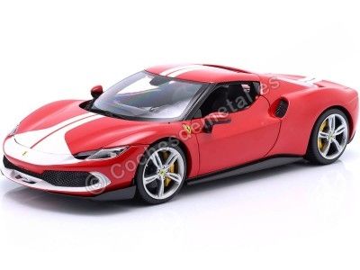 Cochesdemetal.es 2022 Ferrari 296 GTB Assetto Fiorano Rojo/Blanco 1:18 Bburago 16017