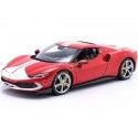 Cochesdemetal.es 2022 Ferrari 296 GTB Assetto Fiorano Rojo/Blanco 1:18 Bburago 16017