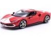 Cochesdemetal.es 2022 Ferrari 296 GTB Assetto Fiorano Rojo/Blanco 1:18 Bburago 16017