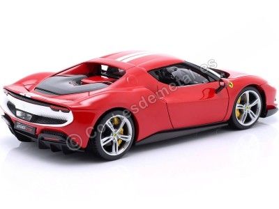 Cochesdemetal.es 2022 Ferrari 296 GTB Assetto Fiorano Rojo/Blanco 1:18 Bburago 16017 2