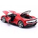 Cochesdemetal.es 2022 Ferrari 296 GTB Assetto Fiorano Rojo/Blanco 1:18 Bburago 16017