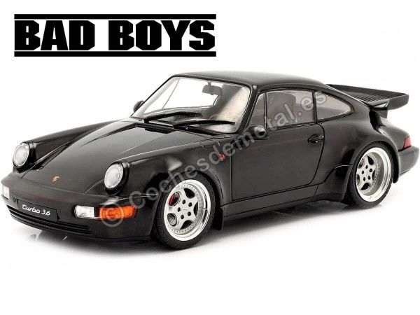 Cochesdemetal.es 1993 Porsche 911 (964) Turbo 3.6 "Bad Boys" Negro 1:18 Solido S1803404