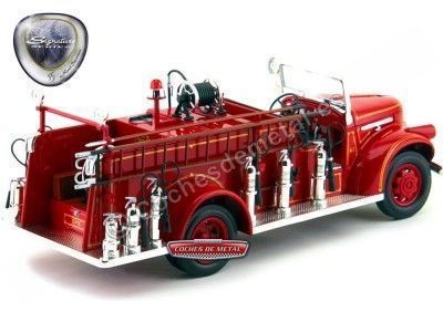 Cochesdemetal.es 1941 GMC Firetruck Camión de Bomberos Rojo 1:24 Lucky Diecast 20068 2