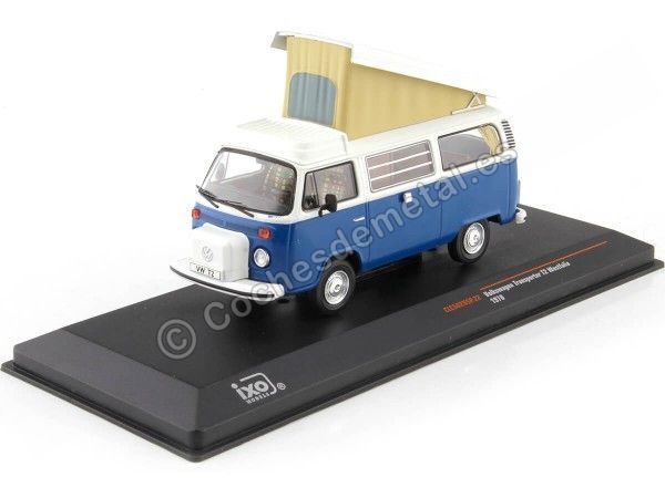 Cochesdemetal.es 1978 Volkswagen VW Transporter Type II (T2) Westfalia Azul/Blanco 1:43 IXO Models CLC502NSP.22