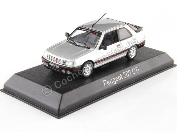 Cochesdemetal.es 1987 Peugeot 309 GTi Gris Futura Con Decoración PTS 1:43 Norev 473910