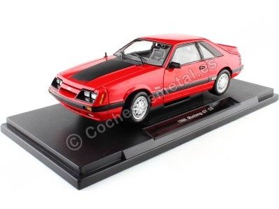 Cochesdemetal.es 1986 Ford Mustang GT 5.0 Rojo 1:18 Welly 12526