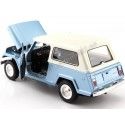 CARSDEMETAL.ES 1970 Jeep Jeepster Commando avec toit bleu métallique bleu clair 1:24 Welly 24117