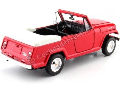 Cochesdemetal.es 1970 Jeep Jeepster Commando Convertible Rojo/Blanco 1:24 Welly 24117 2