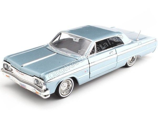 Cochesdemetal.es 1964 Chevrolet Impala Coupe Azul Metalizado 1:24 Motor Max 73259