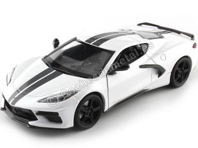 Cochesdemetal.es 2020 Chevrolet Corvette Stingray C8 Blanco 1:24 Motor Max 79360