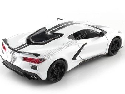 Cochesdemetal.es 2020 Chevrolet Corvette Stingray C8 Blanco 1:24 Motor Max 79360 2