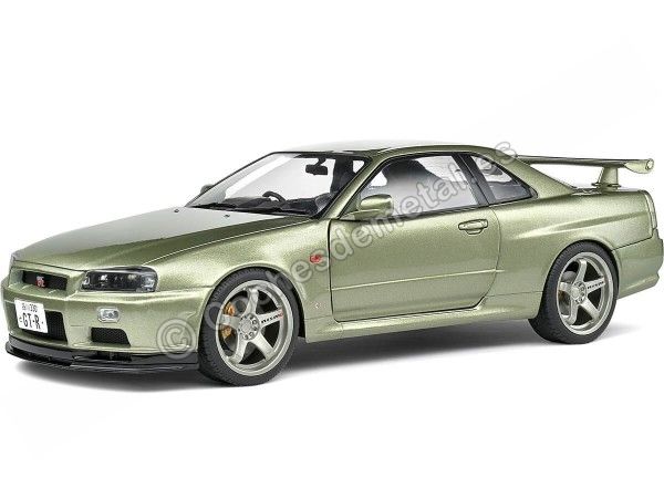 Cochesdemetal.es 1999 Nissan Skyline GT-R (R34) Verde Claro Metalizado 1:18 Solido S1804308