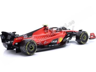 Cochesdemetal.es 2023 Scudería Ferrari F1 SF-23 Nº55 Carlos Sainz Ganador GP F1 Singapur 1:18 Bburago 16812S 2