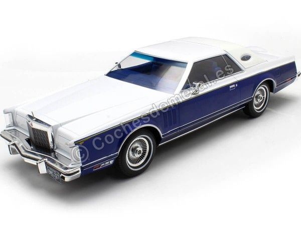 Cochesdemetal.es 1978 Lincoln Continental Mark V Azul/Blanco 1:18 MC Group 18407MCW