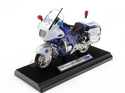 Cochesdemetal.es 1996 BMW R1100 RT "Paramedics" Azul/Blanca 1:18 Welly 12150