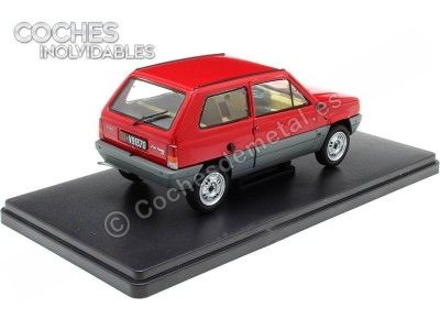 Cochesdemetal.es 1980 Fiat Panda 45 (Seat Panda 45) Rojo/Gris "Coches Inolvidables" 1:24 Editorial Salvat ES30 2