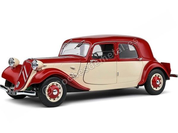 Cochesdemetal.es 1937 Citroen Traction 11CV Berlina Rojo/Beige 1:18 Solido S1800907