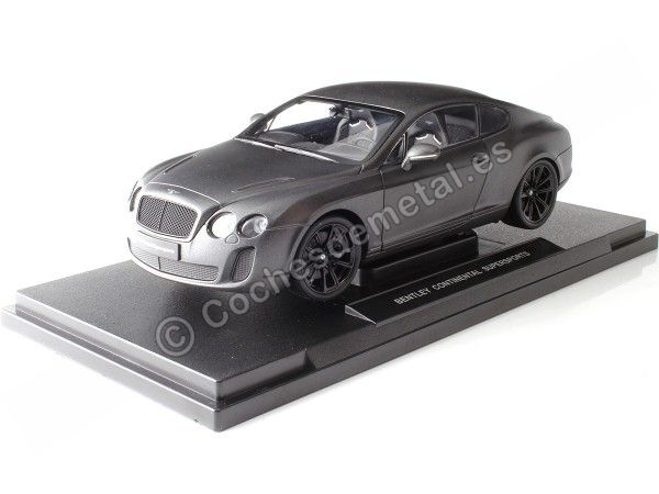 Cochesdemetal.es 2010 Bentley Continental Supersport Coupe Gris Mate 1:18 Welly 18038