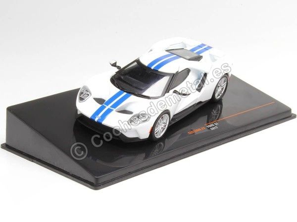 Cochesdemetal.es 2017 Ford GT Blanco/Azul 1:43 IXO Models CLC536N.22