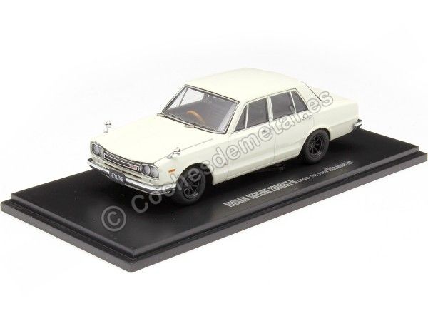 Cochesdemetal.es 1969 Nissan Skyline 2000 GT-R (PGC10) 4 Puertas Blanco 1:43 Kyosho 05511W