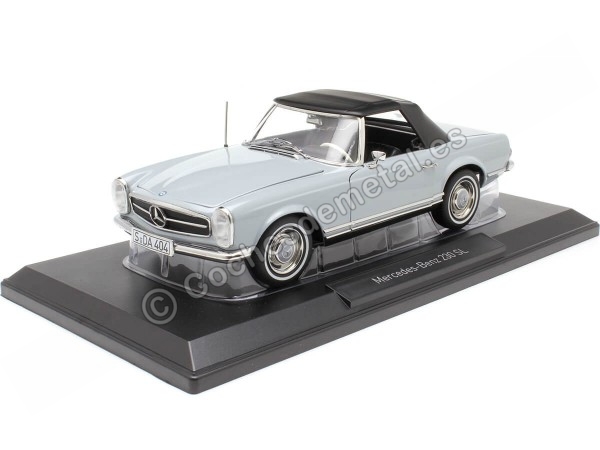 Cochesdemetal.es 1963 Mercedes-Benz 230 SL Pagode Convertible W113 Gris 1:18 Norev 183990