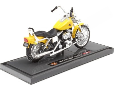 Cochesdemetal.es 2001 Harley-Davidson FXDWG Dyna Wide Glide Amarilla 1:18 Maisto 19139 2