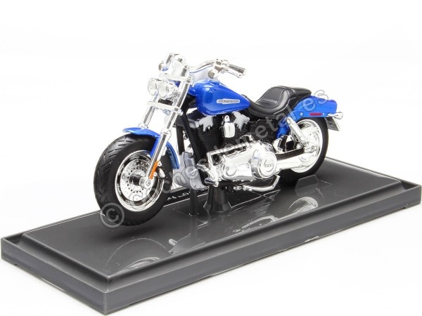 Cochesdemetal.es 2009 Harley-Davidson FXDFSE CVO Fat Bob Azul Metalizado 1:18 Maisto 21905