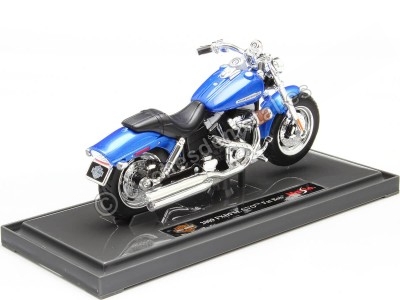 Cochesdemetal.es 2009 Harley-Davidson FXDFSE CVO Fat Bob Azul Metalizado 1:18 Maisto 21905 2