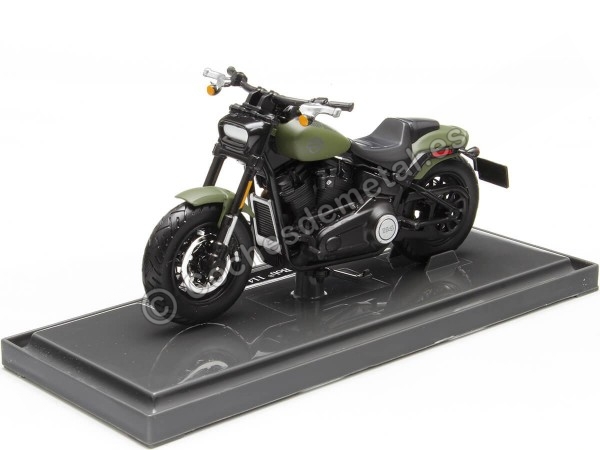 Cochesdemetal.es 2022 Harley-Davidson Fat Bob 114 Verde Oliva Mate 1:18 Maisto 21854 39360