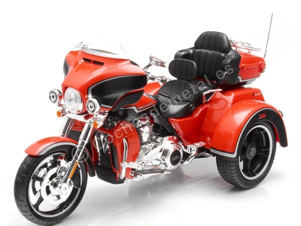 Cochesdemetal.es 2021 Harley-Davidson CVO Tri Glide Naranja Metalizado 1:12 Maisto 32337