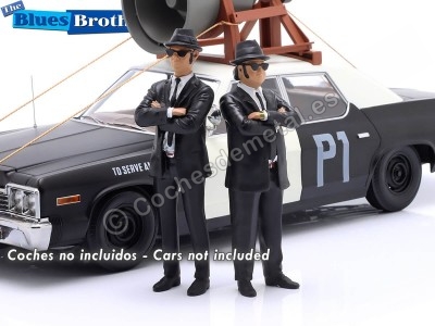 Cochesdemetal.es 1974 Set Figuras de Resina de Jake y de Elwood para Dodge Monaco "Bluesmobile look-a-like" 1:18 KK-Scale KKF...