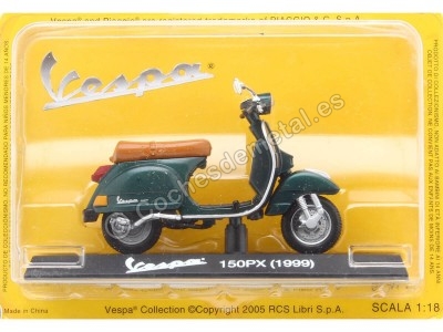 Cochesdemetal.es 1998 Vespa 150 PX Verde 1:18 Editorial Salvat VES056 2