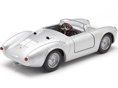 Cochesdemetal.es 1955 Porsche 550 Spyder "Pequeño Bastardo - James Dean" Plateado 1:24 Welly 24113 2