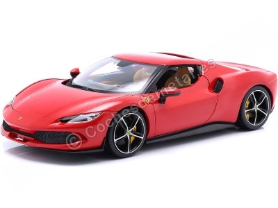 Cochesdemetal.es 2021 Ferrari 296 GTB Hybrid 830HP V6 Rojo 1:18 Bburago 16018