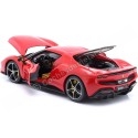 Cochesdemetal.es 2021 Ferrari 296 GTB hybride 830HP V6 ROJO 1:18 BBURAGO 16018